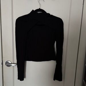 Chic Black Long Sleeve Top
